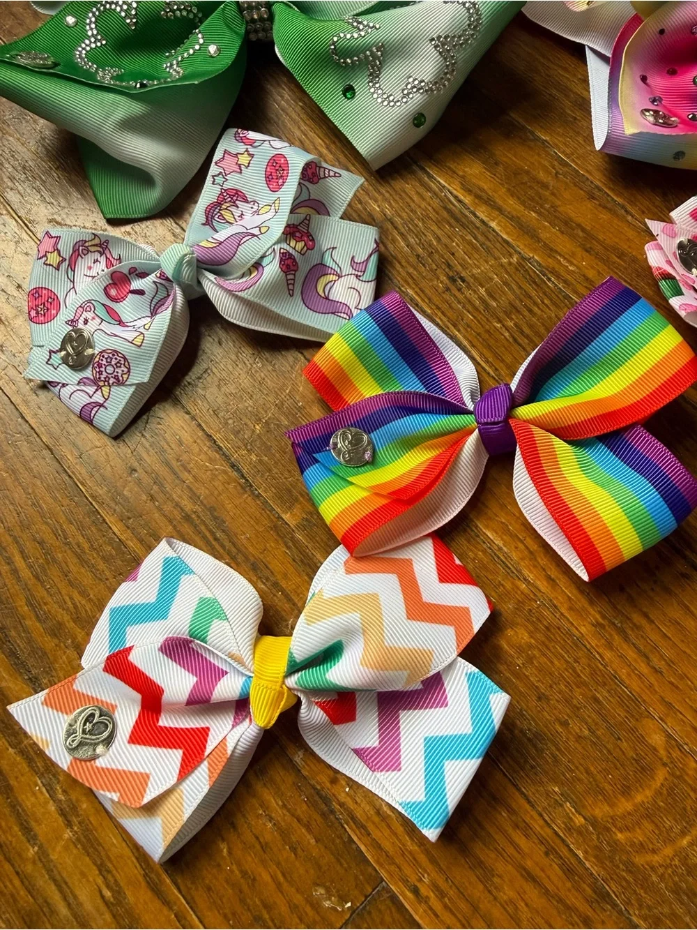 JoJo Siwa Rainbow, Pink & Green Kids Hair Bow Set